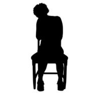 Vector silhouette of a woman N1216