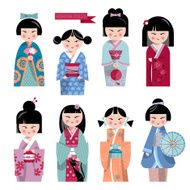 Traditional japanese doll Kokeshi dolls