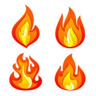 Fire flames set