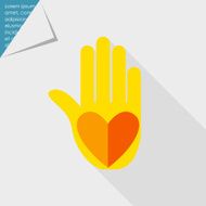 Palm with heart print N2