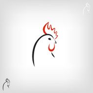 The black stylized cocks on a white background