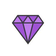 Diamond modern minimal color outline icon gem flat symbol