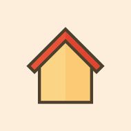 Home flat modern minimal outline color icon house vector symbol