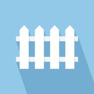 Fence flat vector icon with long shadow