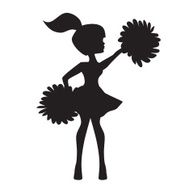 Cheerleader silhouette vector illustration N2