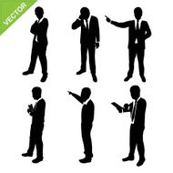 Business man silhouettes vector N2