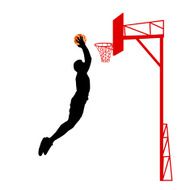 Black silhouettes of men playing basketball N5