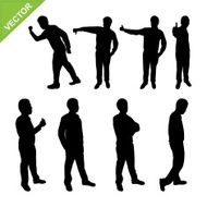 Actions of Business man silhouettes vector N5