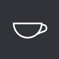 Coffee cup flat outline vector icon N2