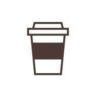 Disposable coffee cup flat modern minimal outline vector icon N2