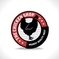 Chicken shop sign with silhouette of hen N2