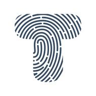 T letter line logo Vector fingerprint design