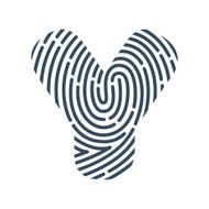 Y letter line logo Vector fingerprint design