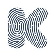 K letter line logo Vector fingerprint design