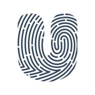 U letter line logo Vector fingerprint design