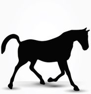 horse silhouette in prancing walk pose
