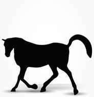 horse silhouette in prancing walk pose N2