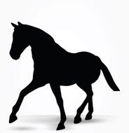 horse silhouette in parade walk pose N4