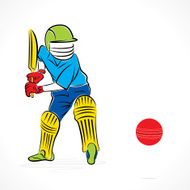 cricket player batting design N2