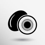 Kiwi fruits closeup icon isolated art logo design N8