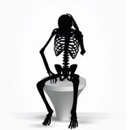 skeleton silhouette in thinking pose N5