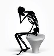 skeleton silhouette in thinking pose N6