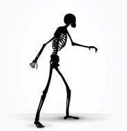 skeleton silhouette in shuffle pose N3