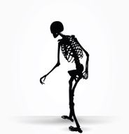 skeleton silhouette in old walk pose N3