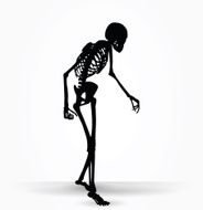 skeleton silhouette in old walk pose N4