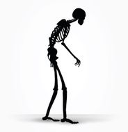 skeleton silhouette in old walk pose N6