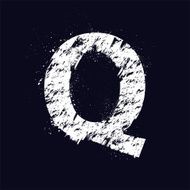 Grunge letter Q N2