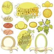 Set of wine design elements for bar or restaurant