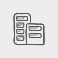 Office building sketch icon