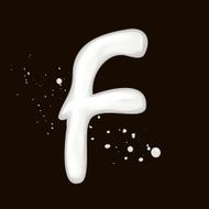3d milk letter F