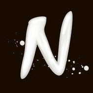 3d milk letter N
