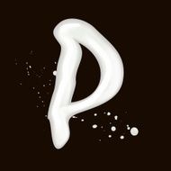 3d milk letter P