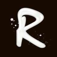 3d milk letter R