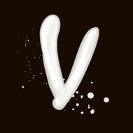 3d milk letter V