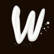 3d milk letter W