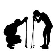 Vector silhouette of a couple N158