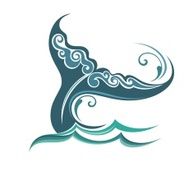 Background with the tail of a whale