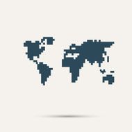 Simple style pixel icon continents Vector design N3