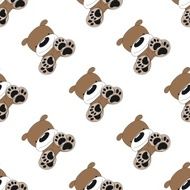 Seamless diagonal pattern with cartoon puppy N2