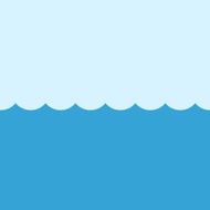 Sea flat vector illustration Ocean symbol water