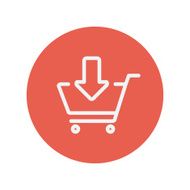 Remove from shopping cart thin line icon