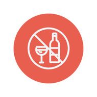No alcohol sign thin line icon