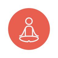 Yoga exercise thin line icon
