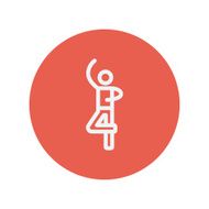 Male dancer thin line icon