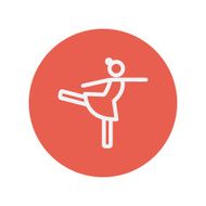 Ballet dancing thin line icon