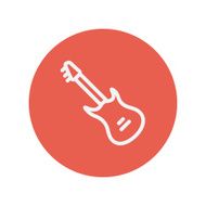 Vintage electric guitar thin line icon